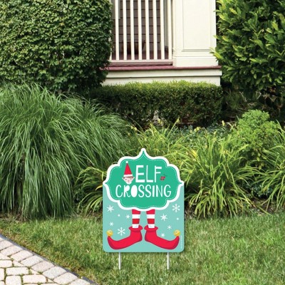 Big Dot of Happiness Elf Squad - Outdoor Lawn Sign - Kids Elf Christmas and Birthday Party Yard Sign - 1 Piece