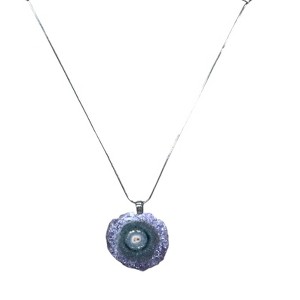 Michelle Marie Boutique's Purple Amethyst Geode Slice Pendant Necklace - Sterling Silver - 1 of 3