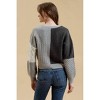 Women's Patchwork Cable Knit Cardigan - Blu Pepper - 3 of 4