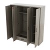 TIRAMISUBEST 4-Door Wardrobe with 1 Storage Drawer and Hanging Rod, Modern Bedroom Armoire Closet with Storage Shelves - 4 of 4