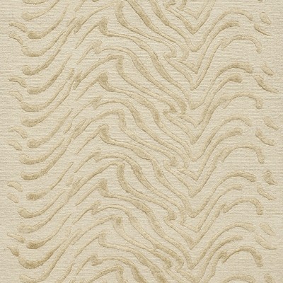 Ivory Hand-Knotted Wool and Viscose Rectangular Rug