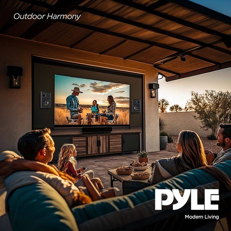 Pyle Audio Wall Mount 6.5 Inch Waterproof Bluetooth Indoor and Outdoor Speaker System Pair with Built-In Digital Amplifier, Black, 5 of 7
