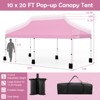 Costway 10 x 20 FT Pop-up Canopy UPF50+ Sun Protection Tent with Carrying Bag Blue/Black/Grey/White/Pink - 3 of 4