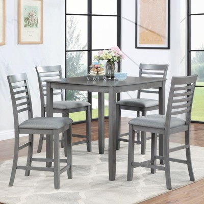 NicBex Dining Room Table Set for 4 Morden Square Dining Table with MDF Tabletop, 4 X-Shaped Backrest Chairs for Dining Room