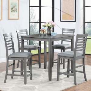 NicBex Dining Room Table Set for 4 Morden Square Dining Table with MDF Tabletop, 4 X-Shaped Backrest Chairs for Dining Room - 1 of 4