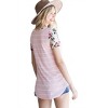 Women's Floral Stripe Pocket Tee - 7th Ray - 3 of 3