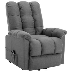vidaXL Power Lift Chair Light Grey Fabric (100% polyester), plywood, iron - 1 of 4