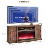 SinCiDo TV Stand with 36″ Electric Fireplace, 70″ Farmhouse Highboy Entertainment Center with LED Lights & Glass Door Cabinet & Drawer - 2 of 4