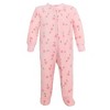 Hudson Baby Infant Girls Fleece Sleep and Play, Family Floral - 3 of 4