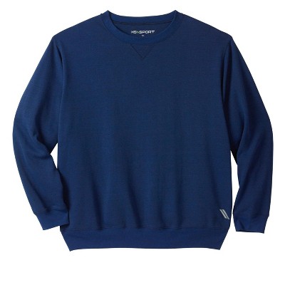 Ks Sport By Kingsize Men's Big & Tall Wicking Fleece Crewneck By Ks Sport™  - Tall - 4xl, Navy Marl Blue : Target