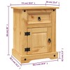 vidaXL Nightstand Storage Cabinet Table with Drawer Mexican Pine Corona Range - 4 of 4