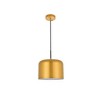 Elegant Lighting Eclipse 1-Light Brass Flush Mount with Frosted Glass Shade - 3 of 4