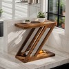 Hommoo Solid Wood Z-Shaped End Table, 2-Tier Storage Side Table - 4 of 4