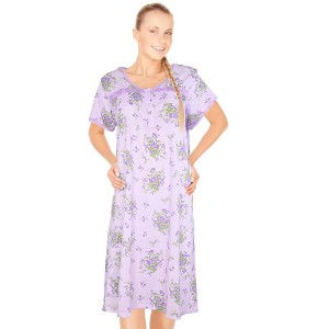JEFFRICO Womens Nightgowns Short Sleeve Sleepwear Soft Pajama Dress Nightshirts - 1 of 4