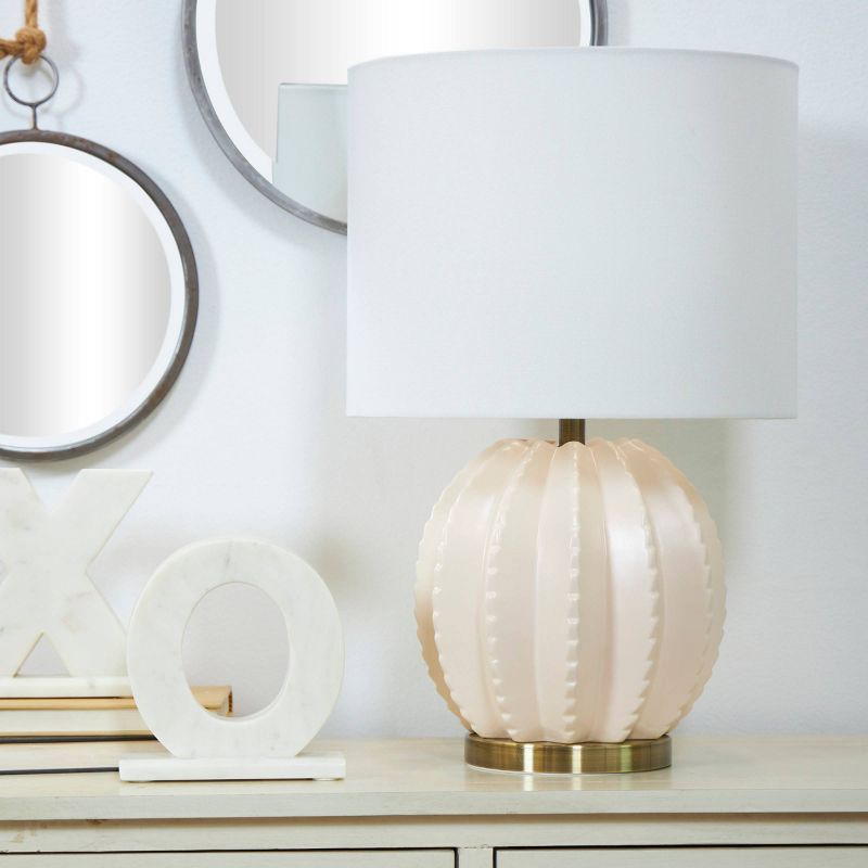Ceramic Gourd Style Base Table Lamp with Drum Shade Cream - CosmoLiving by Cosmopolitan, 2 of 6