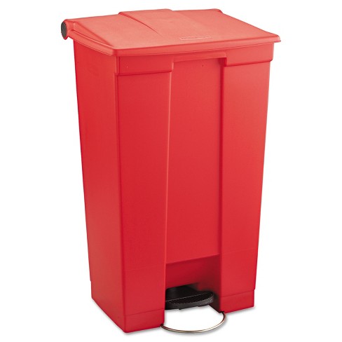 Rubbermaid Commercial Indoor Utility Step On Waste Container Rectangular Plastic 23gal Red 6146red Target