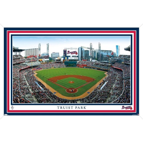Trends International MLB Atlanta Braves - Truist Park 22 Framed Wall Poster  Prints White Framed Version 22.375 x 34