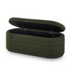TiramisuBest 43.0" Storage Bench with Teddy Dark Green - Safety Hinge for Bedroom, Living Room, Entryway, Dark Green - 4 of 4