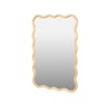 Alilang 39.76 Inch Rectangular Wavy Edge Wall Mirror with Natural Wood Frame - Natural Wood - 3 of 4