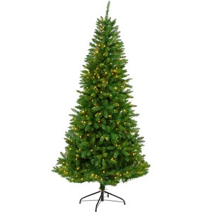 Nearly Natural 6.5-ft Green Valley Fir Artificial Christmas Tree with 350 Clear LED Lights 1125 Bendable Branches - 1 of 4