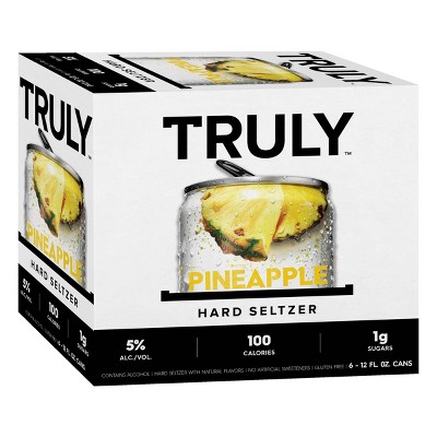 Truly Pineapple Hard Seltzer - 6pk/12 fl oz Slim Cans