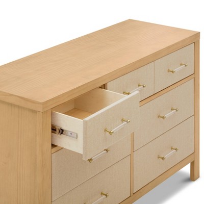 Honey and Sand Eco-Weave Double Dresser with Gold Pulls