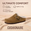 CUSHIONAIRE Haven Genuine Leather Clogs for Women – Faux Fur Lined  Slip-On Womens Shoes with Cork Footbed and Adjustable Buckle - 3 of 4