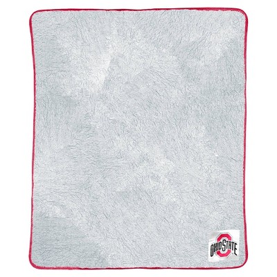 NCAA Ohio State Buckeyes Two-Tone Sherpa Throw Blanket