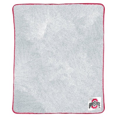 NCAA Ohio State Buckeyes Two-Tone Sherpa Throw Blanket