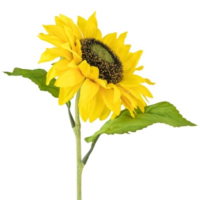 25" Yellow and Orange Artificial Sunflower Spray
