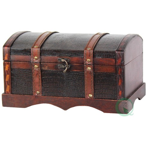 Vintiquewise Leather Wooden Chest : Target