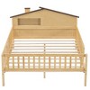 NicBex Wood Twin/Full Platform Bed Frame,House-Shaped Headboard with Built-in Storage and LED Light,Bed Side Rail for Kids,No Box Spring Needed - 4 of 4
