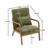 Modern Style Armchair, Solid Wood Upholstered Leisure Armchair With One Pillow - 3 of 3