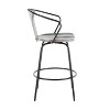 LumiSource 25" Waco Industrial Counter Height Barstool Black/Gray: Metal Frame, Swivel Seat, Fixed Height - 2 of 4