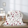 Lomsoe Christmas Pine Tree White Winter Couch Throw Blanket Flannel Soft Blanket for Living Room Bed Sofa Travel Office Camping. - 2 of 4