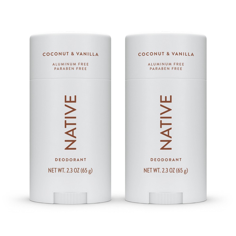 Photos - Deodorant Native Men's & Women's Twin Pack  - Aluminum-Free - Coconut & Vanilla - 4.6oz/2ct: Baking Soda-Free, Vegan, Invisi 