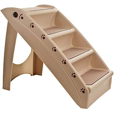 PETMAKER Folding Plastic Tan Pet Stairs, 22.63" L X 15.25" W X 19.63" H, Medium