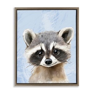 Stupell Industries Sweet Woodland Raccoon Floating Frame Canvas Art - 1 of 4