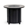 30" Propane Gas Fire Pit Table, 50000 BTU Round Steel Fire Pit with Wood Grain Ceramic Tabletop for Outside Patio Deck Garden Backyard- Black - 3 of 4