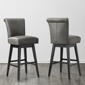 Spruce&Spring Upholstered 26-inch Counter Height Swivel Barstool - 1 of 4