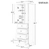 SEVOBAL Bathroom Storage Cabinet with 2 Doors and 4 Drawers Adjustable Shelf for Organized Living Space, White, 23.6"*15.7"*68.1" - 3 of 4