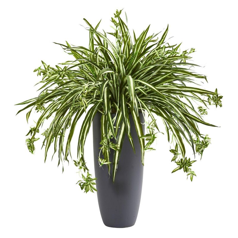Nearly Natural 33-in Spider Artificial Plant in Cylinder Planter, 1 of 2