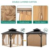 Whizmax Hardtop Gazebo, Double Roof Aluminum Frame with Netting & Curtains, Wood Grain Galvanized Steel for Patio, Garden, Lawn & Outdoor Parties - 4 of 4
