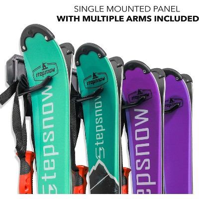 Heavy Duty Powder-Coated Wall-Mounted Ski Rack for 4 Pairs