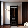 CAVINAS 2-Door Wardrobe Closet,Bedroom Armoires with Metal Hanging Rod,Fixed Storage Shelf,Closet Wardrobe for Small Bedrooms,Apartments - 2 of 4