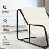 Outdoor Chaise Lounge Chairs Set of 3, Patio Chaise Lounge Chair with Acacia Side Table, Pool Lounge Chairs for Lawn, Deck, Beach, Beige+Black - 3 of 4