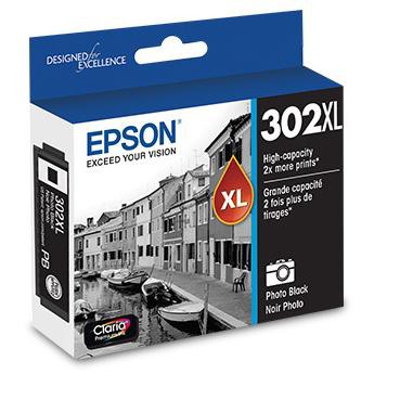 Epson T302 Photo Black Ink Cartridge, High Capacity