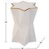 Uttermost White Faux Shagreen Accent Table – Gold Leaf Star Design - 3 of 4
