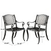 Christopher Knight Home Cayman Outdoor 9 Piece Traditional Cast Aluminum Mesh Dining Set with 61.25" Round Woven Table - 3 of 4