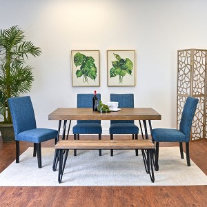 6-Piece Dining Set with 4 Chairs and a Wood Bench - 1 of 4